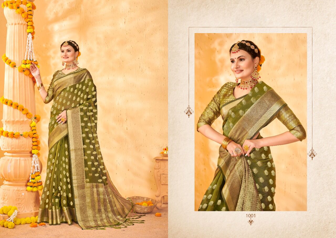 Saroj Rimjhim Latest Festive Wear Designer Fancy Organza Silk Saree Collection